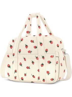 Strawberry Corduroy Tote/Cooler Bag